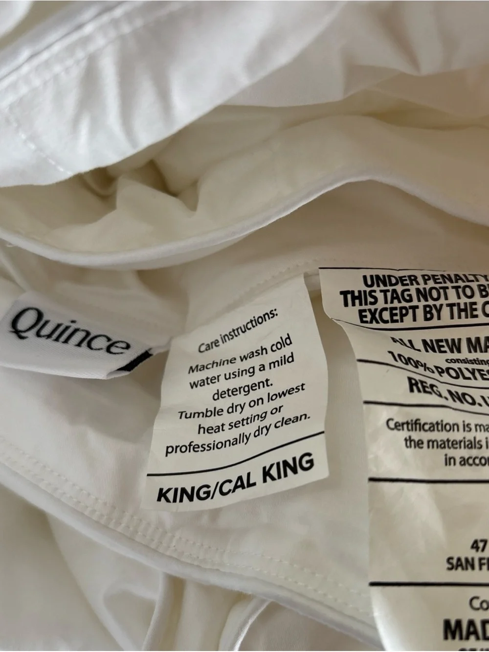 Quince Premium Down Alternative Comforter King / Cal King Insert Lightweight